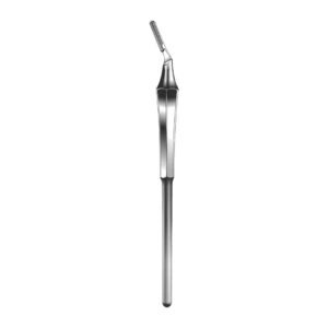 Scalpel Handle, Gum Knive - No. = 3, Round hollow handle, Angled