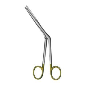 Knight Nasal Scissor - Length = 18 cm / 7", Curved Right Serrated, TC GOLD