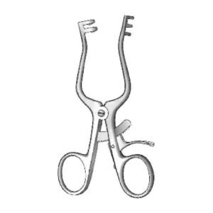 Weitlaner Retractor - Length = 10.5 cm / 4-1/4", Teeth = 2x3, Opening 60mm, Sharp