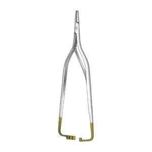 Castroviejo Needle Holder - Length = 12 cm / 4-3/4", With Lock, TC GOLD, Smooth